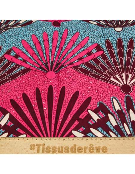 Tissu WAX 100% coton - Eventail festif (Coupon de 2,70 mètres)