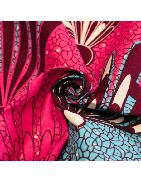 Tissu WAX 100% coton - Eventail festif (Coupon de 2,70 mètres)