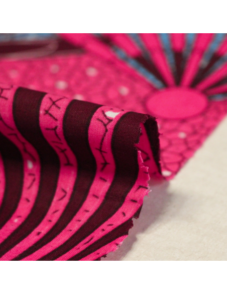 Tissu WAX 100% coton - Eventail festif (Coupon de 2,70 mètres)