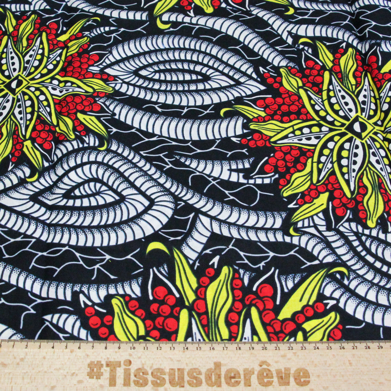 Tissu WAX 100% coton - Jardin...