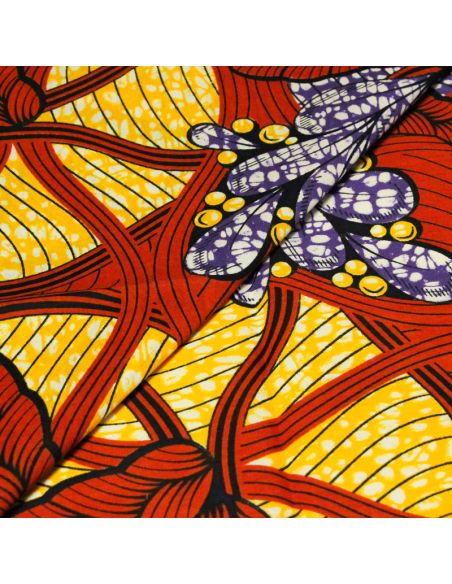 Tissu WAX 100% coton - Forêt solaire (Coupon de 2,70 mètres)