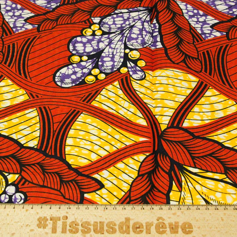 Tissu WAX 100% coton - Forêt solaire...