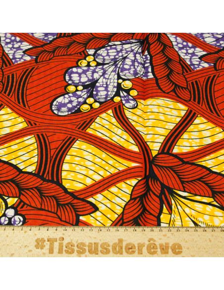 Tissu WAX 100% coton - Forêt solaire (Coupon de 2,70 mètres)