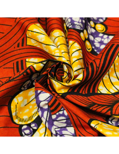 Tissu WAX 100% coton - Forêt solaire (Coupon de 2,70 mètres)