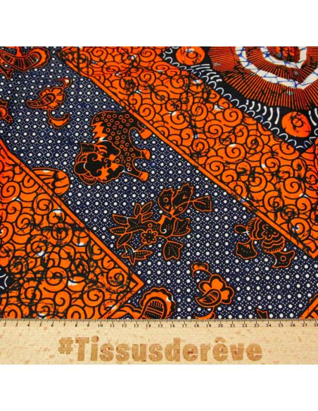Tissu WAX 100% coton - Rythmes d'Afrique (Coupon de 2,70 mètres)