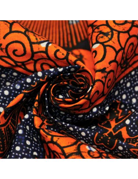 Tissu WAX 100% coton - Rythmes d'Afrique (Coupon de 2,70 mètres)