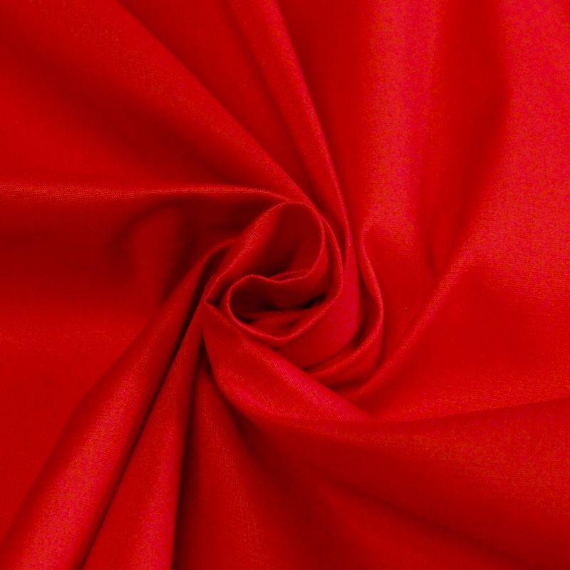 Popeline coton & élasthanne - Rouge...