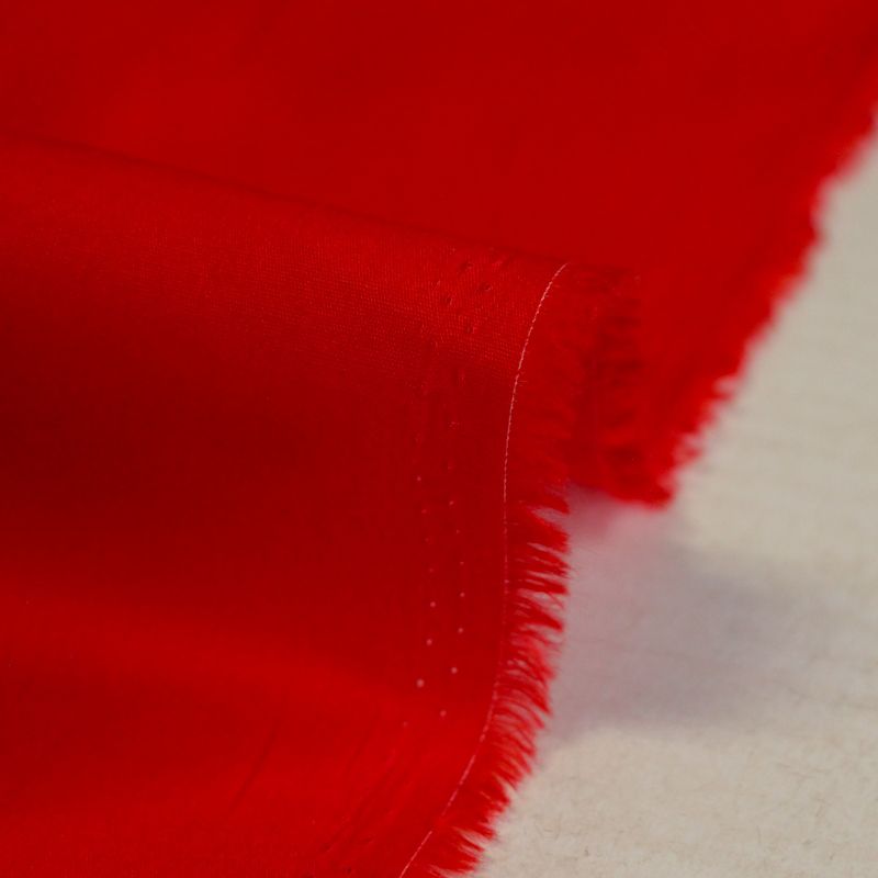 Popeline coton & élasthanne - Rouge...