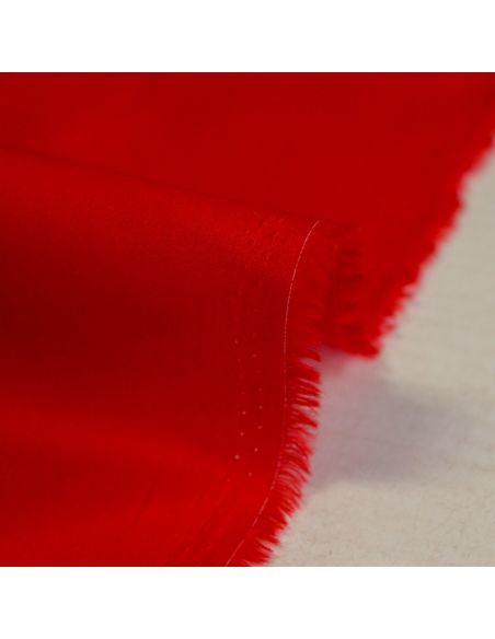 Popeline coton & élasthanne - Rouge vermillon