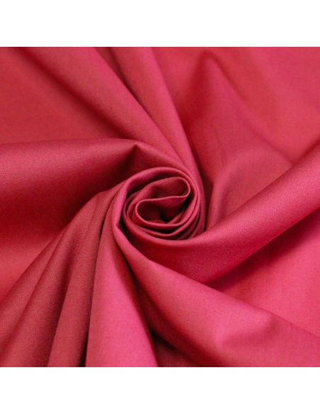 Popeline coton & élasthanne - Framboise