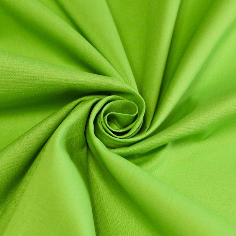 Popeline coton & élasthanne - Vert pomme