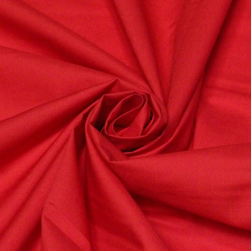 Popeline coton & élasthanne - Rouge...
