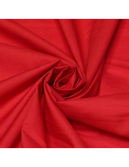 Popeline coton & élasthanne - Rouge groseille