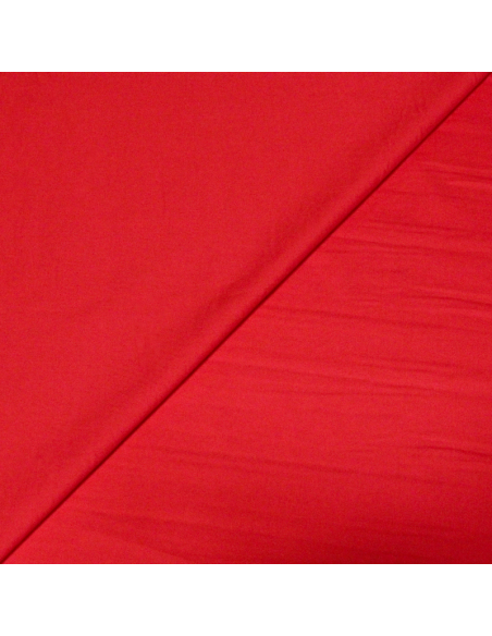 Popeline coton & élasthanne - Rouge groseille