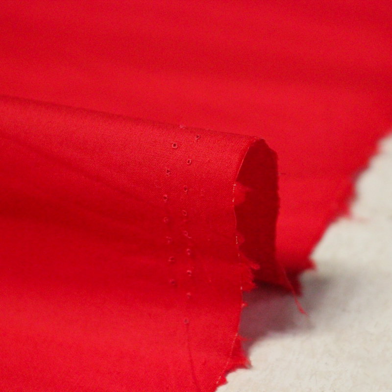 Popeline coton & élasthanne - Rouge...