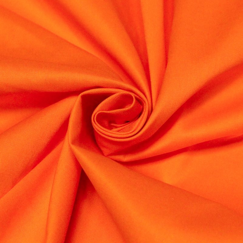 Popeline coton & élasthanne - Orange