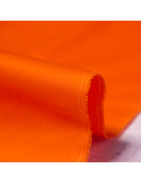 Popeline coton & élasthanne - Orange