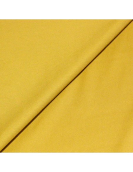 Popeline coton & élasthanne - Jaune moutarde