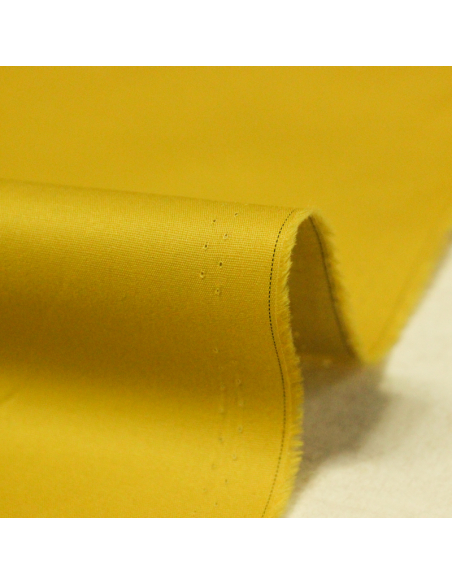 Popeline coton & élasthanne - Jaune moutarde