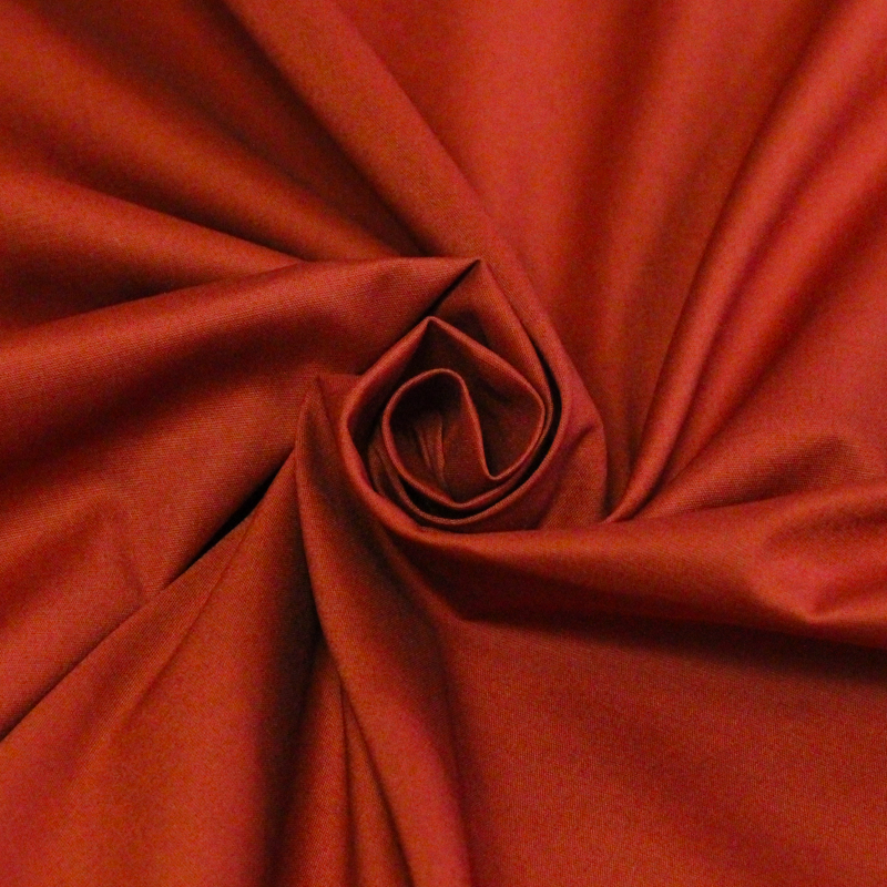 Popeline coton & élasthanne - Terracotta