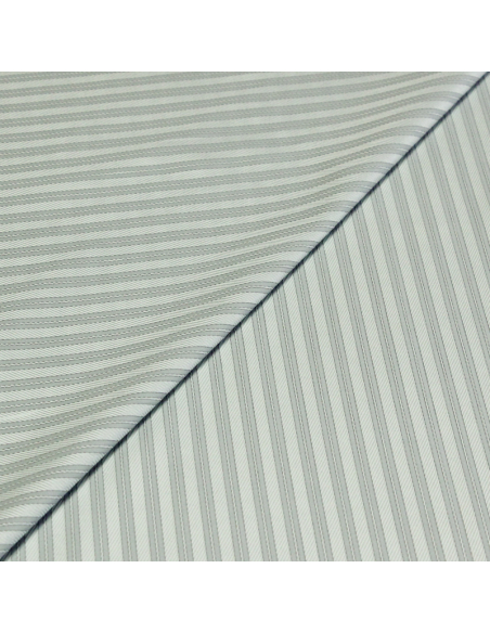 Popeline 100% coton peigné - Rayé bleu clair