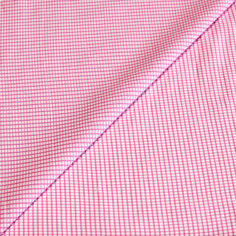 Popeline 100% coton peigné - Carreaux rose et blanc