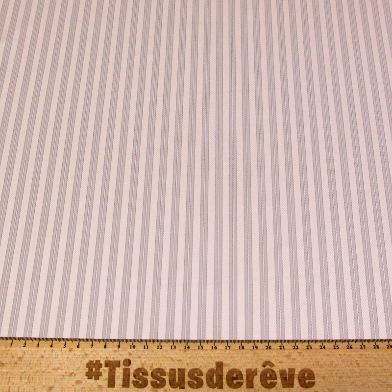 Popeline 100% coton peigné - Rayé...