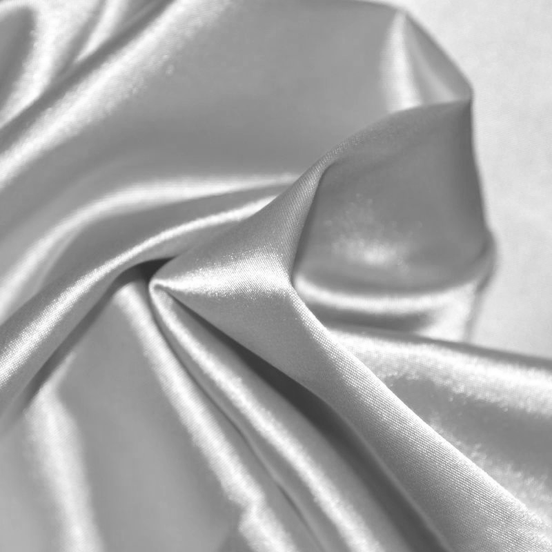 Satin de polyester élasthanne - Gris