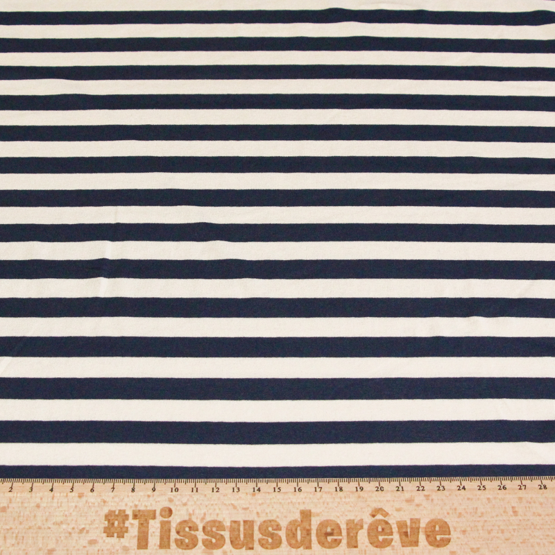 Jersey viscose & élasthanne - Rayé...