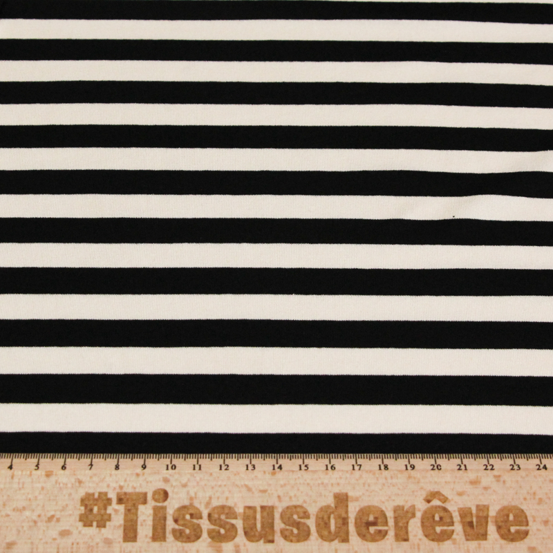 Jersey viscose & élasthanne - Rayé...