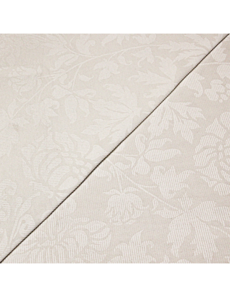 Jersey côtelé imprimé 100% coton -  Floral blanc