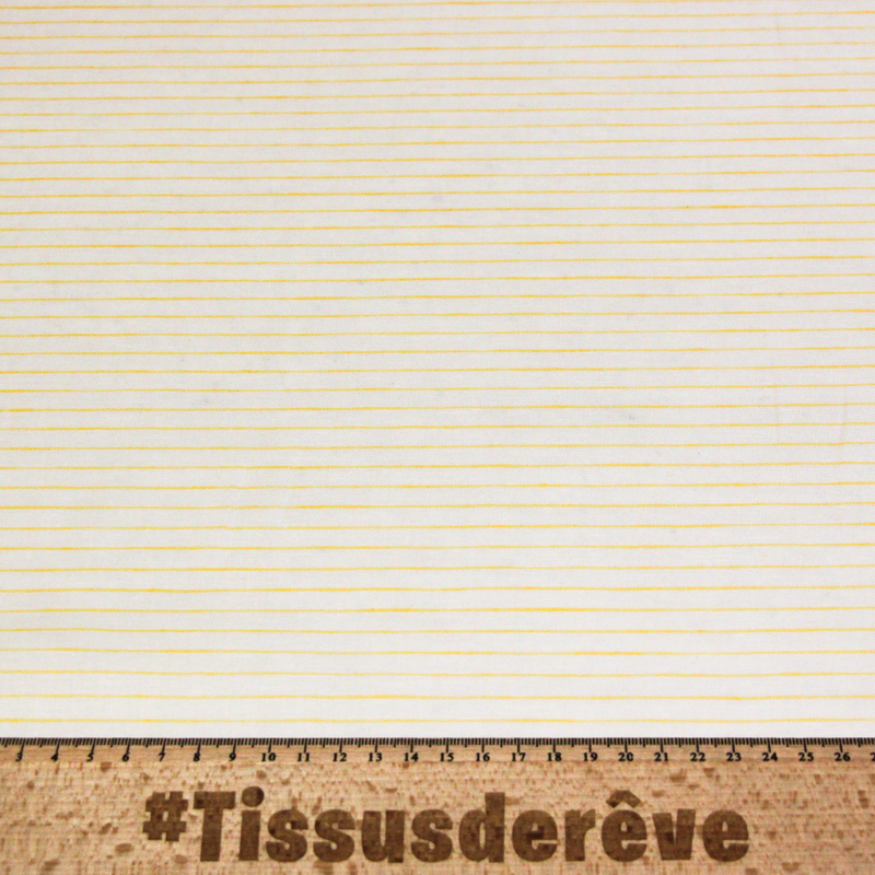 Étoffe lin & coton - Rayures fines...