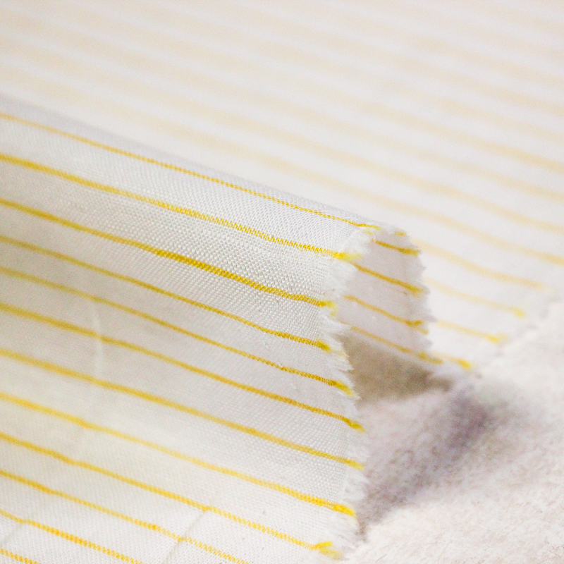 Étoffe lin & coton - Rayures fines...