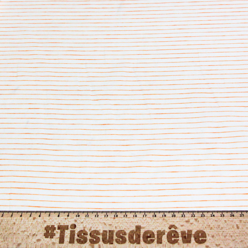 Étoffe lin & coton - Rayures fines...