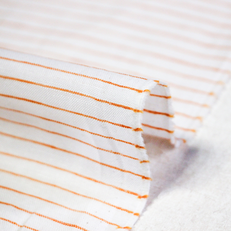 Étoffe lin & coton - Rayures fines...