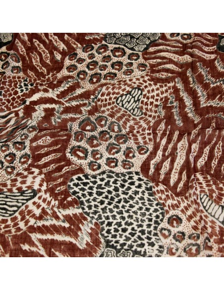 Paréo 100% coton -  Terre sauvage marron