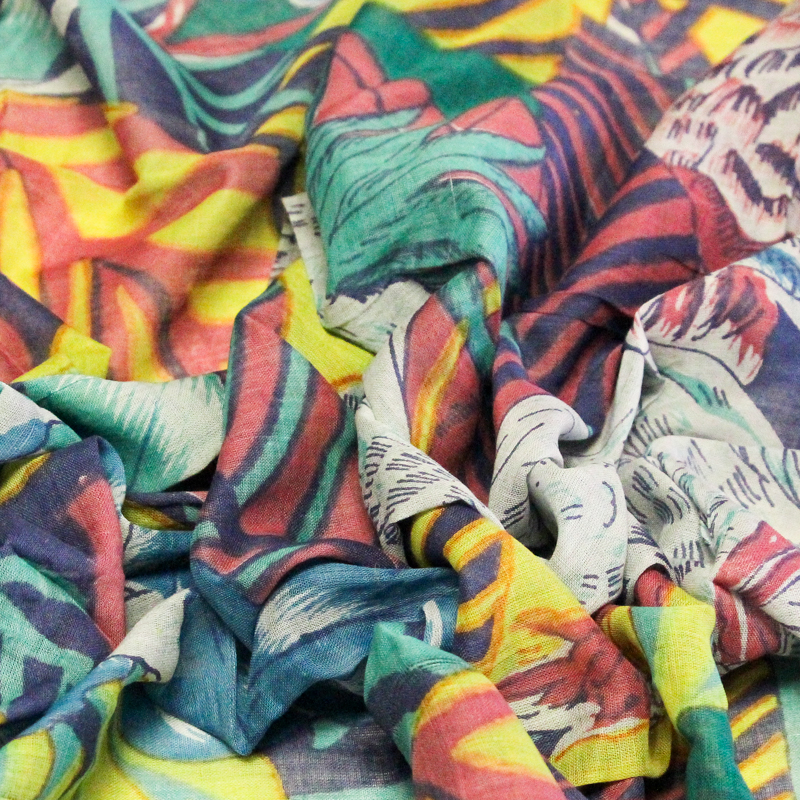 Paréo 100% coton -  Oiseaux du paradis