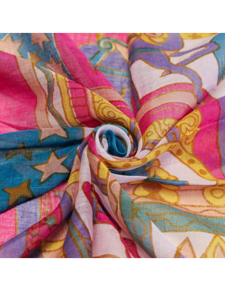 Paréo 100% coton - Carrousel d'été