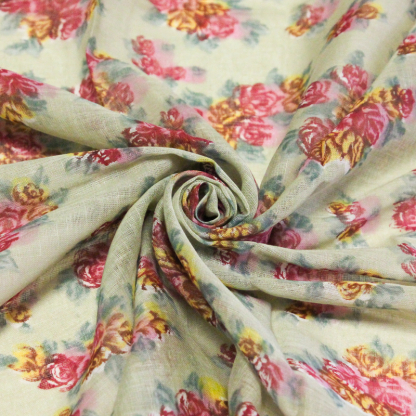 Paréo 100% coton - Roseraie 2