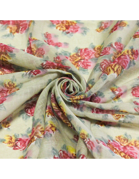 Paréo 100% coton - Roseraie