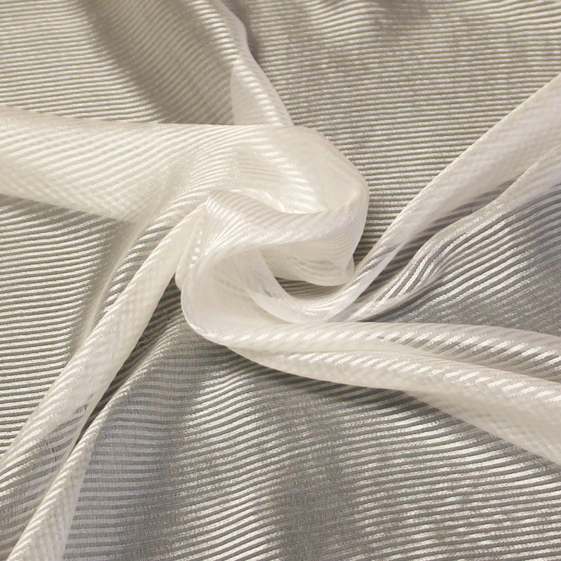 Mousseline 100% soie rayure satin -...