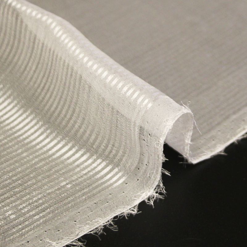 Mousseline 100% soie rayure satin -...