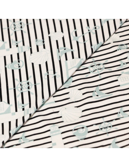 Jersey coton & élasthanne - Esprit marin