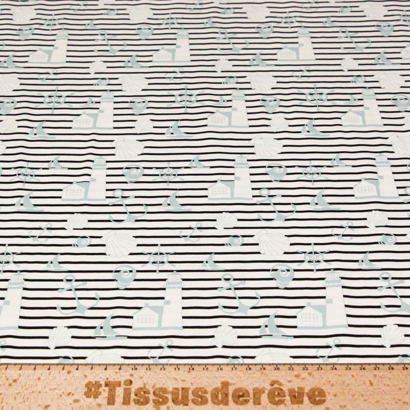 Jersey coton & élasthanne - Esprit marin