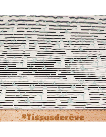 Jersey coton & élasthanne - Esprit marin