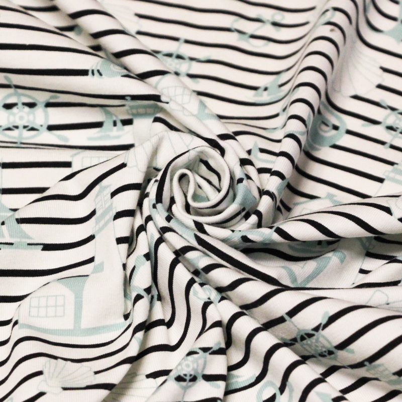 Jersey coton & élasthanne - Esprit marin