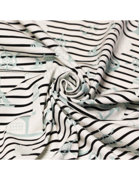 Jersey coton & élasthanne - Esprit marin