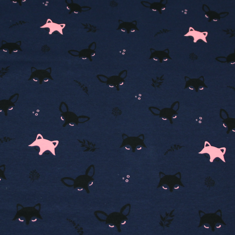 Molleton gratté - Renard noir & rose...