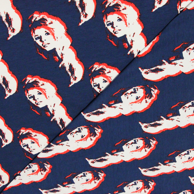 Jersey coton peigné & élasthanne - Icône graphique