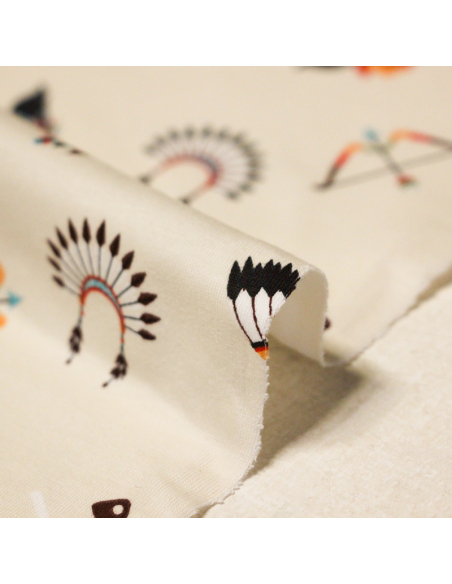 Jersey coton peigné & élasthanne - Symboles tribaux